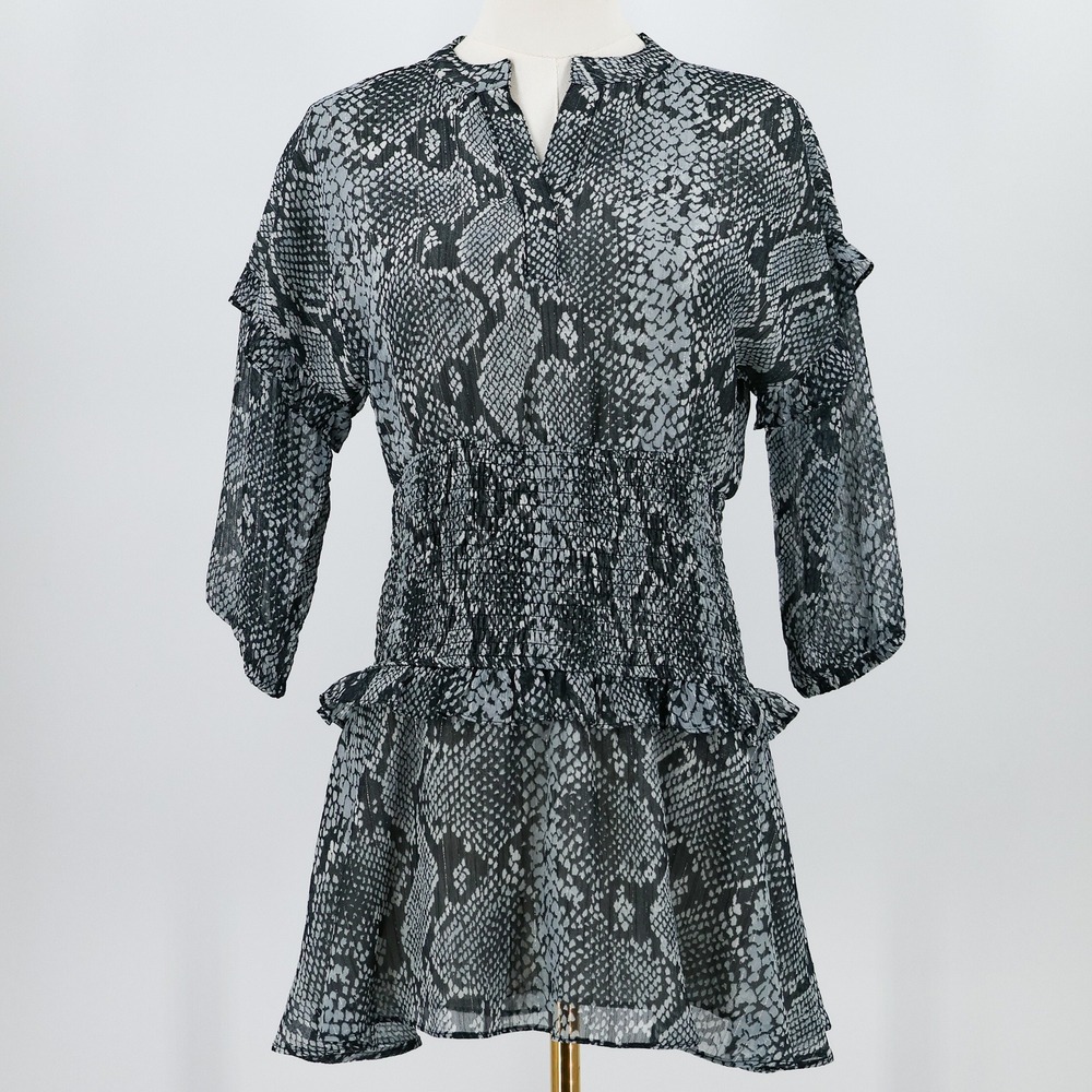 Aqua Girls Dress Girls Smocked Waist Snake Print XL Grey India